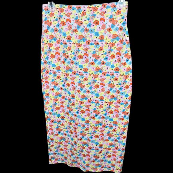 Vero Moda Floral Print Pencil Skirt Small Multi Polyester Blend NWT Stretch Midi - Picture 1 of 11